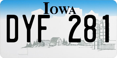 IA license plate DYF281