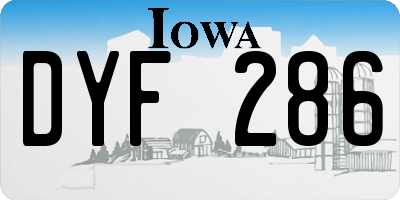 IA license plate DYF286