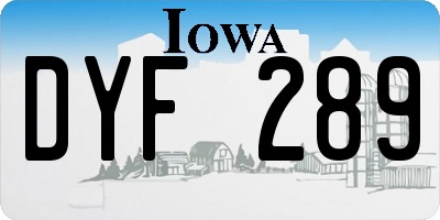 IA license plate DYF289