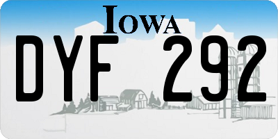 IA license plate DYF292