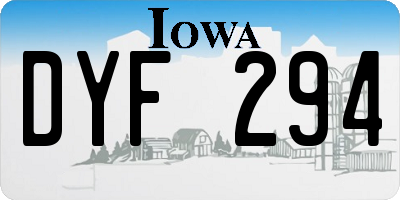 IA license plate DYF294