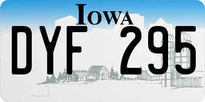 IA license plate DYF295
