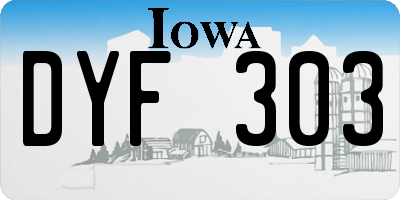 IA license plate DYF303