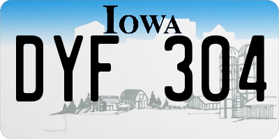 IA license plate DYF304