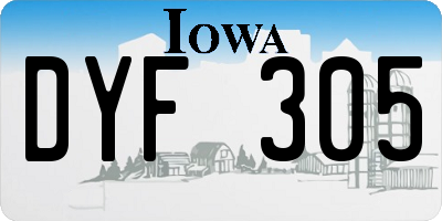 IA license plate DYF305