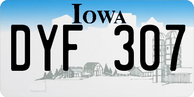 IA license plate DYF307