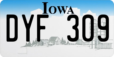 IA license plate DYF309