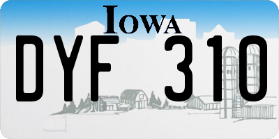 IA license plate DYF310