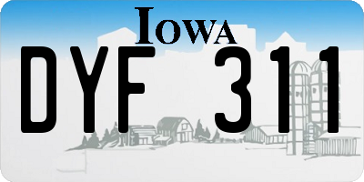 IA license plate DYF311