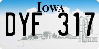IA license plate DYF317