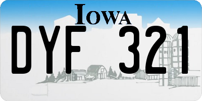 IA license plate DYF321