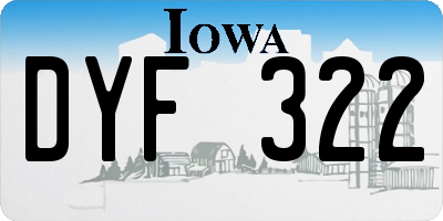IA license plate DYF322