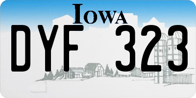 IA license plate DYF323