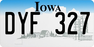 IA license plate DYF327
