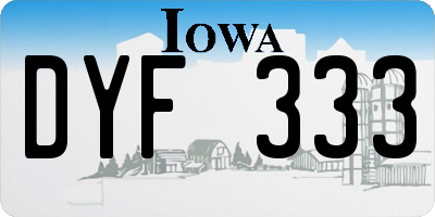 IA license plate DYF333
