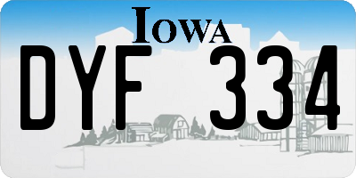 IA license plate DYF334