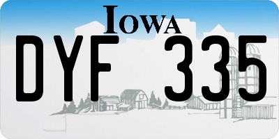 IA license plate DYF335