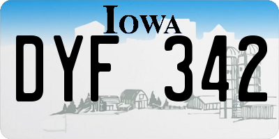 IA license plate DYF342