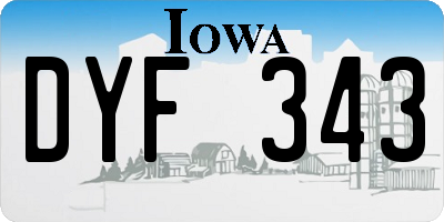IA license plate DYF343