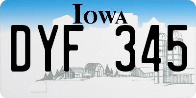 IA license plate DYF345