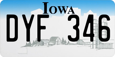 IA license plate DYF346