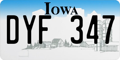 IA license plate DYF347