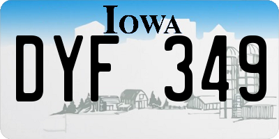 IA license plate DYF349