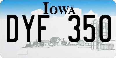 IA license plate DYF350