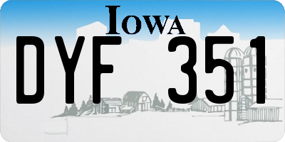 IA license plate DYF351
