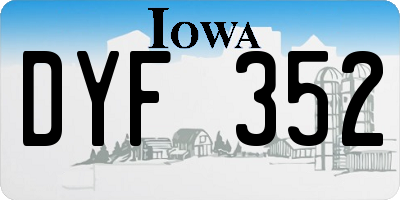 IA license plate DYF352