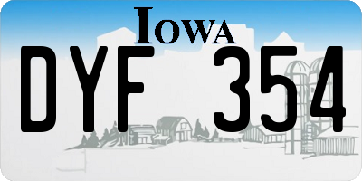 IA license plate DYF354
