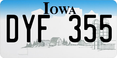 IA license plate DYF355