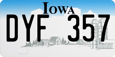 IA license plate DYF357