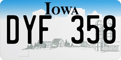 IA license plate DYF358