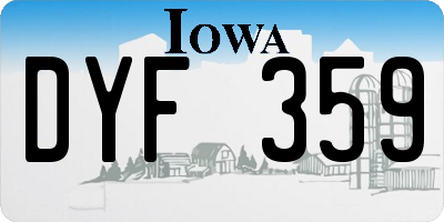 IA license plate DYF359