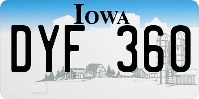IA license plate DYF360