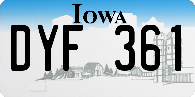 IA license plate DYF361
