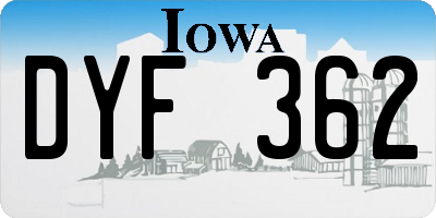 IA license plate DYF362