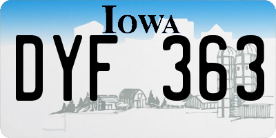 IA license plate DYF363