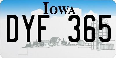 IA license plate DYF365