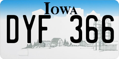 IA license plate DYF366