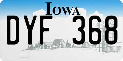 IA license plate DYF368