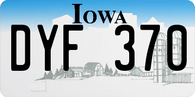 IA license plate DYF370