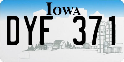 IA license plate DYF371