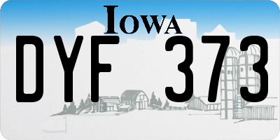 IA license plate DYF373