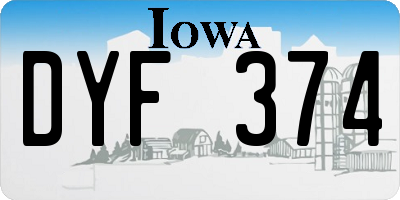 IA license plate DYF374