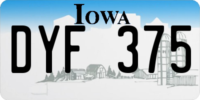IA license plate DYF375