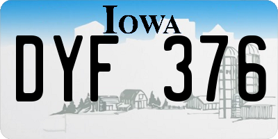IA license plate DYF376