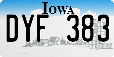 IA license plate DYF383