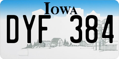IA license plate DYF384